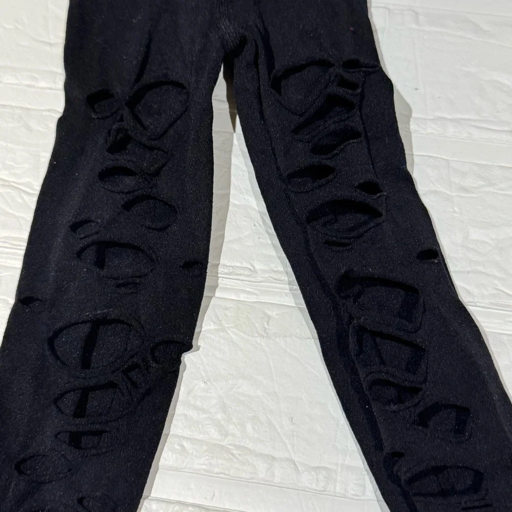 Spirit Black Tattered Tights Kids Size S/M in Blk